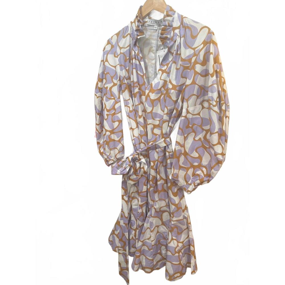 NEW RAIMENT pleated drop hem dress in purple